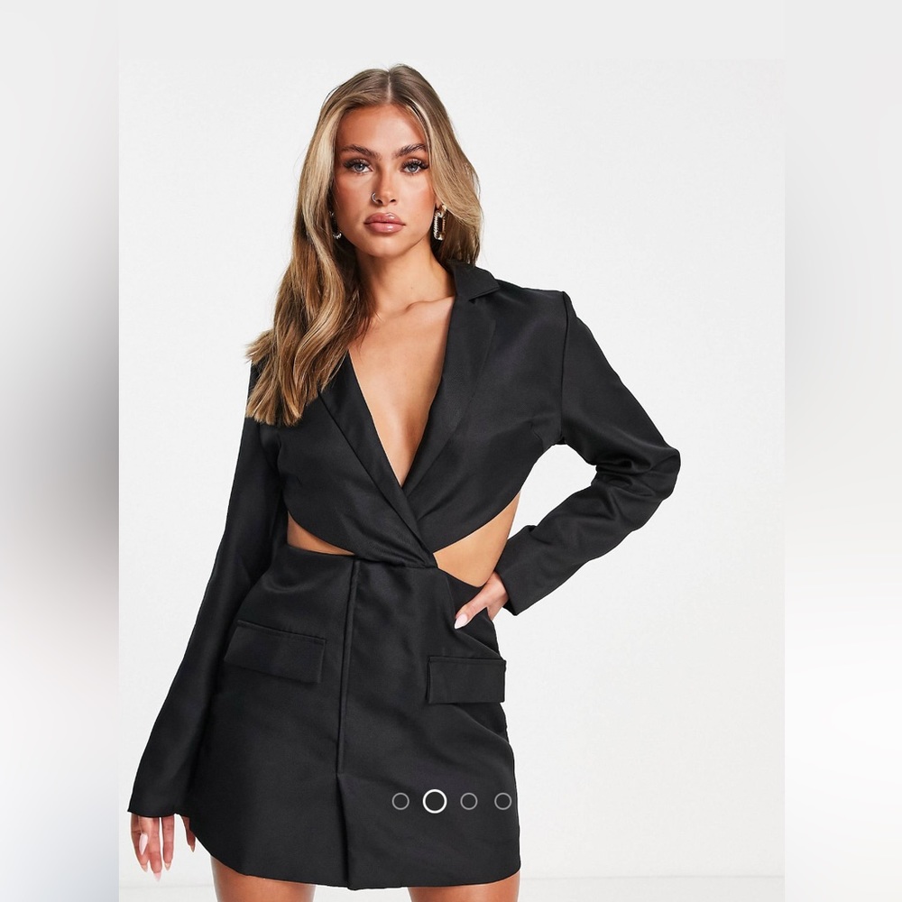 Missyempire cutaway front blazer dress black